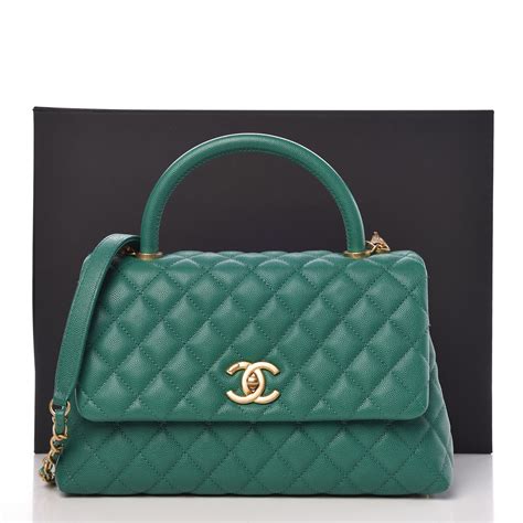 chanel green coco handle